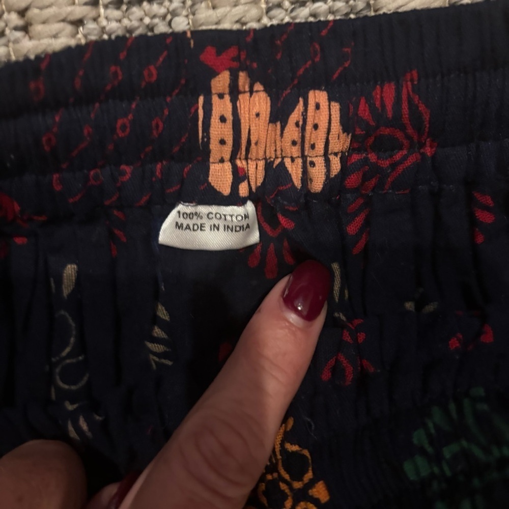 🌸 Vintage 70s/80s Indian Cotton Block Print Maxi Skirt 🌸 - Picture 5 of 5